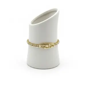 Brazalete #440 estilo 7 potencias Gold plated