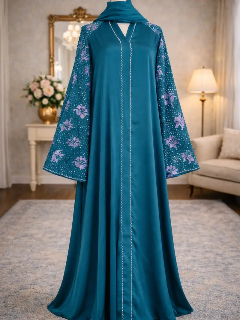 slim fit dress slacks Luxury Silk Butterfly Abaya Emerald Green Elegant Modest Dress Dubai Near  Me | US | United States Delivery| Australia | United Kingdom