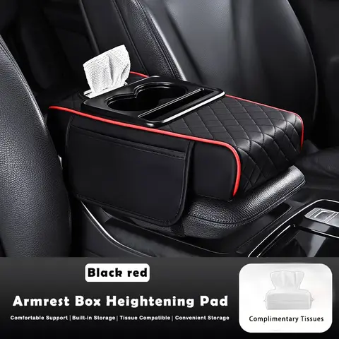 5 in 1 Universal Car Interior Organizer - Cup Holder &Phone Storage for Vehicles, 5-in-1 MultifunctionalCar Center Console Armrest Pad, Storage Bag &Armrest Box Pocket for Long-Distance Travel