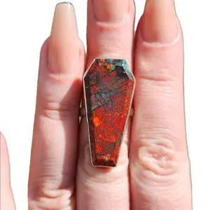 Sterling Silver Cuprite Ring - Coffin-Shaped