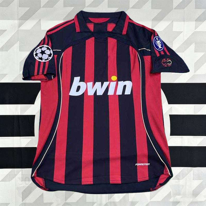 06-07 Home Short Sleeve Red and Black Stripes #22 Kaka Jersey