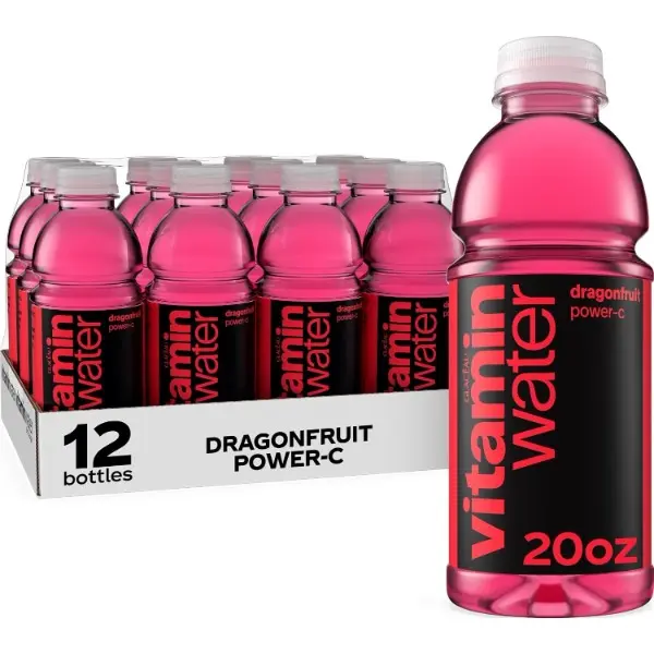Power-C Dragonfruit, Flavored Water Beverage Bottles, 20 fl oz, 12 Pack