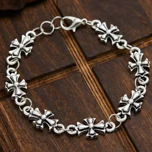 1 pc Vintage Cross Bracelet for Men and Women, Gothic Style, Street, Suitable for Daily Wear, Party, Valentine's Day, Thanksgiving Jewelry Gift