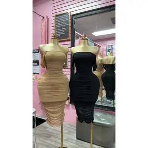 Frida Mesh Dress Formal Nylon Workwear Basic Minimalist Sleeveless 92% Nylon 8% Spandex Women's Fashion