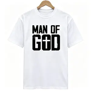 Man of God Christian Graphic T-Shirt, Faith-Based Cross Print Tee