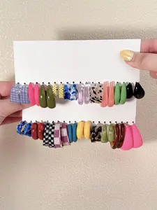 Women's Elegant Colorblock Earrings, Fashion Jewelry for Party, Daily Clothing Decor, Trendy All-match & Exquisite Jewelry for Birthday Gift, Stud Earring Jewelry