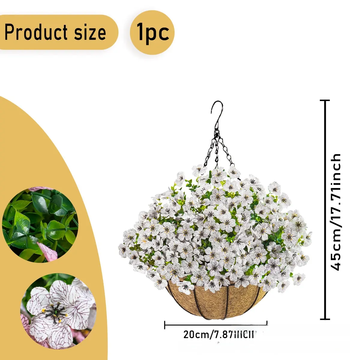 White hanging basket-20cm [Large quantities offer 