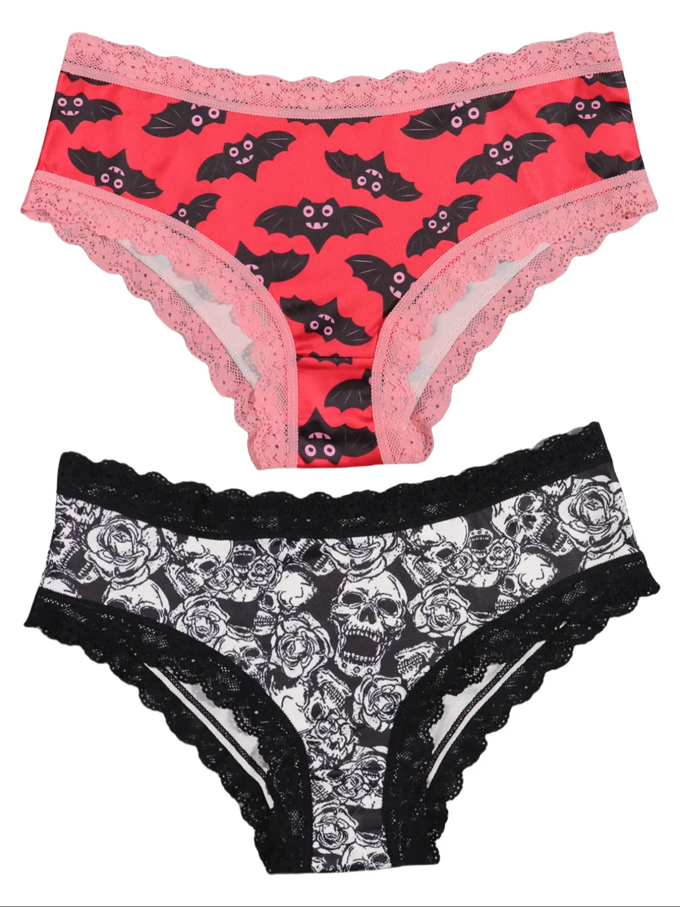 Morvia Women's Seamless Printed Underwear Set, Sexy All-Over Halloween Pattern, Breathable Daily Wear, Fitted Thin Fabric, Suitable for All Seasons, Casual Soft Panties, Clothing