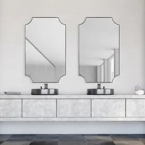 212 Main Metal Mirror - 20x32x1 in Satin Black Modern Wall-Mounted Mirror, Black Decorative Accents, Home Decor