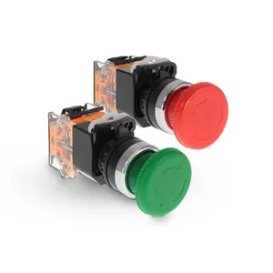 Shopcorp Mushroom Head Emergency Push Button for Home or Industrial Equipment (Spring Return, Green and Red)