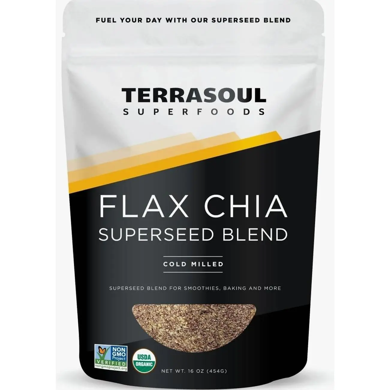 Terrasoul Superfoods Organic Flax Chia Blend, 16 oz - Superseed Boost for Energy & Wellness
