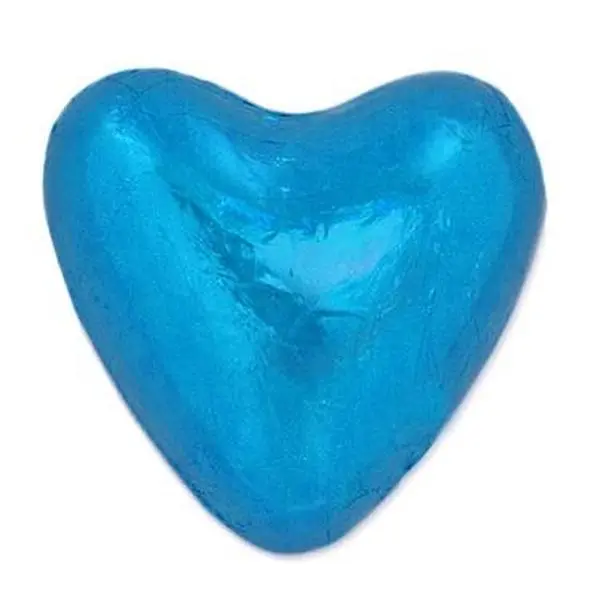 Dolce Italy Chocolate Blue Foil Hearts Cocoa Filling 17.6 oz Kosher Parve