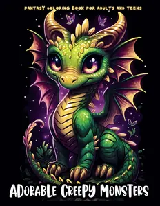 Adorable Creepy Monsters Coloring Book for Adults and Teens: A Fantasy Coloring Book with 50 Cute Little Creatures for Relaxation and Stress Relief, Paperback
