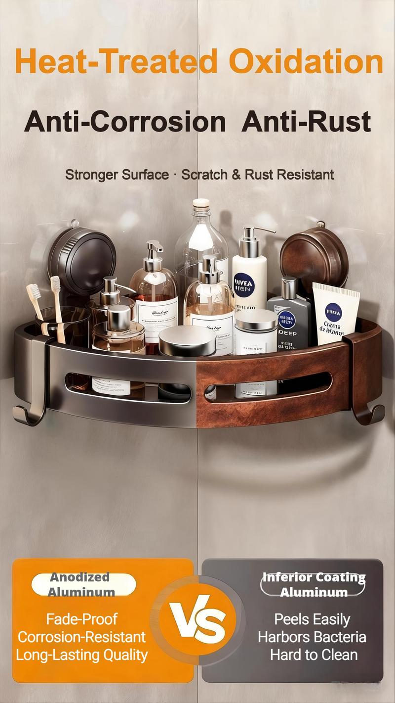 2026 upgraded new model-3-Pack Gun Gray Plastic Triangle Suction Cup ShowerCaddy 3-Tier Corner Shelves NoDrilling Bathroom Storage Rack 40lbs LoadCapacity with 6 Towel Bar Hooks(home essentials,bathroom accessories)