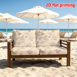 1/2/8/10/12pcs Vintage Floral Print Sofa Cushion Covers (Insert Not Included), 2D Flat Print Stretch Chair Cushion Covers for Patio, Terrace & Beach, Washable All-Season Indoor Outdoor Sofa Seat Cushion Covers