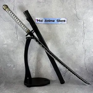 104cm 40inch Large Elden Katana Action Figure Wooden White Black Anime Cosplay Prop Accessories Moon Ninja Knife Long Bamboo Blade Real Full Size Japanese Katana Original Samurai Sabre Halloween Party Photograph Prop Collection Gift