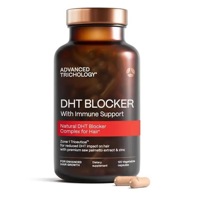 DHT Blocker - Natural Hair Growth Supplement for Genetic Thinning in Men & Women 11 natural Ingredients for Optimal Health & Hair Regrowth