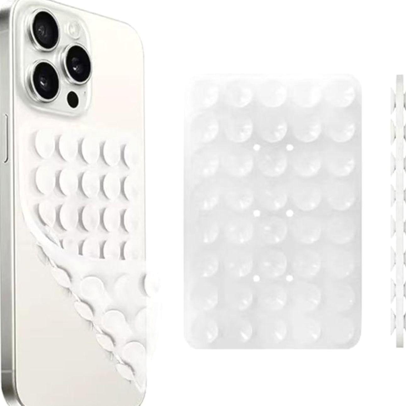 Silicone Suction Cup Phone Case Mount, 1 Count Double Sided Phone Holder Mount, Hands-Free Strong Grip Holder for Selfies and Videos, Phone Accessories