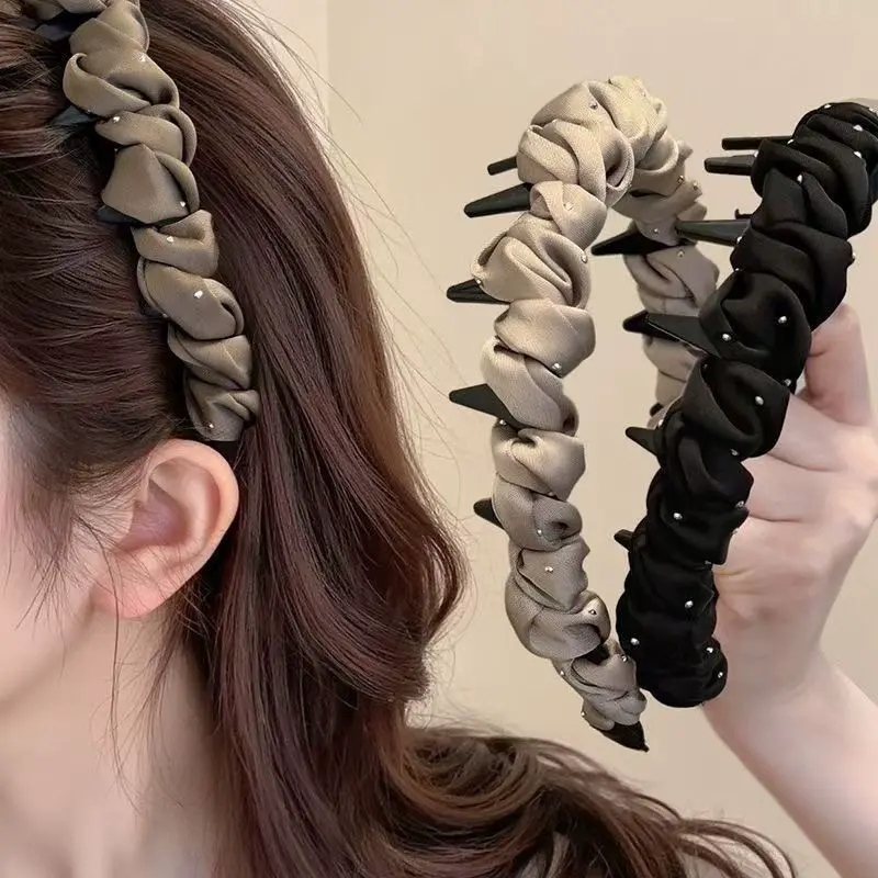 Volumizing Toothed Satin-Look Hair Headband, Hair Accessory, Fashion Headwear, Daily Styling