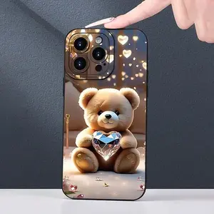 Cute Bear Pattern Phone Case, Anti-drop Cellphone Protective Case, Total Protective Shockproof Mobile Phone Cover for iPhone 11 12 13 14 15 16 17 Pro Max 17 Air Series, Protector, Aesthetic, Smartphone