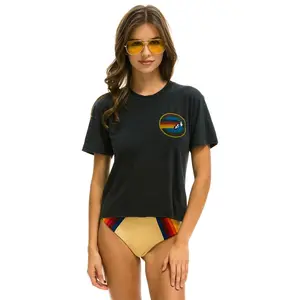AVIATOR NATION SMALL LOGO BOYFRIEND TEE - CHARCOAL