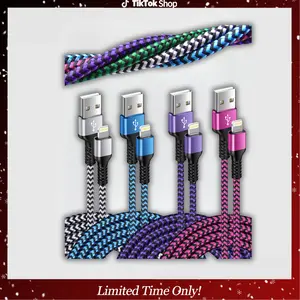 [3ft/4-Pack]iPhone Charger, Nylon Braided USB A to Lightning Cable, Apple Fast Charging Cords Compatible with iPhone 14/14 Pro Max/13/13 Pro/13 Mini/12/12 Mini/11/11 Pro/11 Pro Max/8 Plus/8/7 Plus/XR