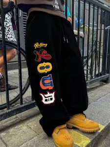 Rolling Graphic Baggy Oversized Sweatpants - Retro Y2K Streetwear Bottoms
