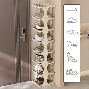 UFORU vertical shoe rack tower, 6/9 adjustable layers of narrow shoe racks, tall skinny shoe rack for Dormitory and apartment, student shoe racks for the back-to-school season,can be placed in corridors, behind dormitory doors, easy to install.