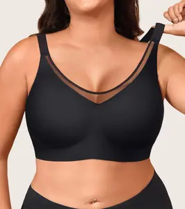 Plus Size Women's Jelly Bra  push Up No Underwire T-Shirt Bra Seamless Comfortable Soft Wireless Basic Minimalist Womenswear Breathable Full Coverage Minimizer bra  fits  wireless Supportive