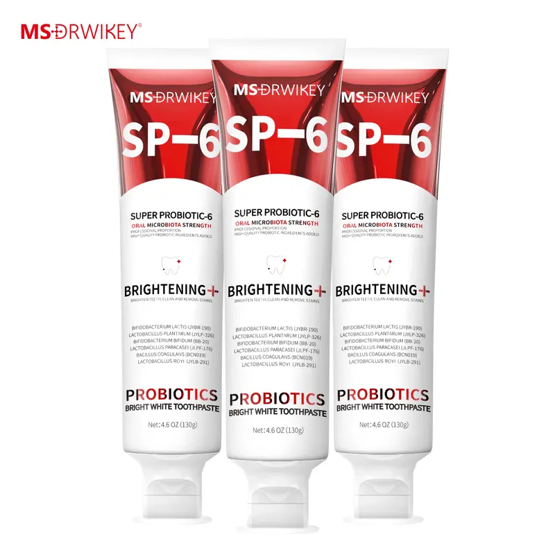 MSDRWIKEY Peppermint Flavored Probiotic Toothpaste Multi-Pack - Dental-Friendly Toothpastes for Oral Microbiota, Daily Care, Breath Care, Bad Breath Oral Freshening, Enamel Protection, Teeth Whitening, Bright Smile