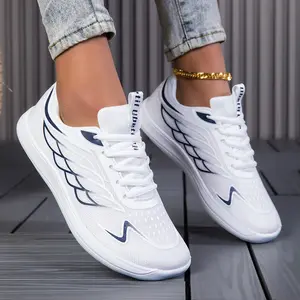 Supportive Mesh Walking Sneakers Breathable White Athletic Sneakers | Lightweight | Wide Toe Box Comfort Sneakers | Perfect for Travel & Long Days