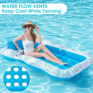 2025 Tanning Pool for Adults -Inflatable Tanning Pool - Pool Floats Adult Size-Pool Floats Lounger with Comfort Pillow-Suntan Tub-Tanning Pool Raft Tub for Swimming Pools in Summer