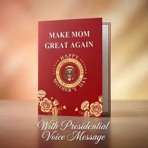 Make Mom Great Again - Mother's Day Card - Hilarious Presidential Photo Greeting Card for Mom, Wife, Grandma - Premium 5x7 Red Card with Envelope