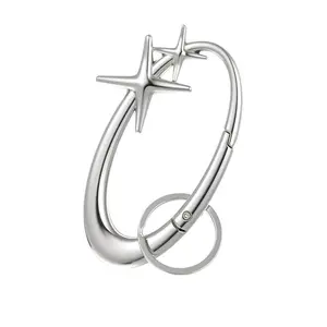 1pc Y2K Cute Star Carabiner Keychain Cool Belt Loop Clip Starlight Heavy Duty Carabiner Clasp Snap Hook Holder Key Buckle Christmas gifts, Stylish Keychain