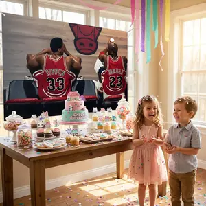 MMichael Jordan Flags European Simple Design Horizontal Banner | High-Density Knitted Polyester Fabric | All-Weather Durable for Indoor & Outdoor | Vivid Color Fastness