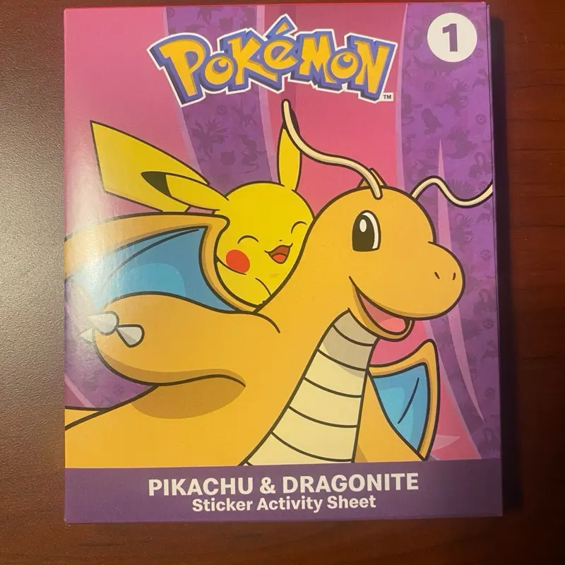Pokémon Dragon Discovery Booster Pack - Sticker Activity Sheet Featuring Pikachu & Dragonite Characters