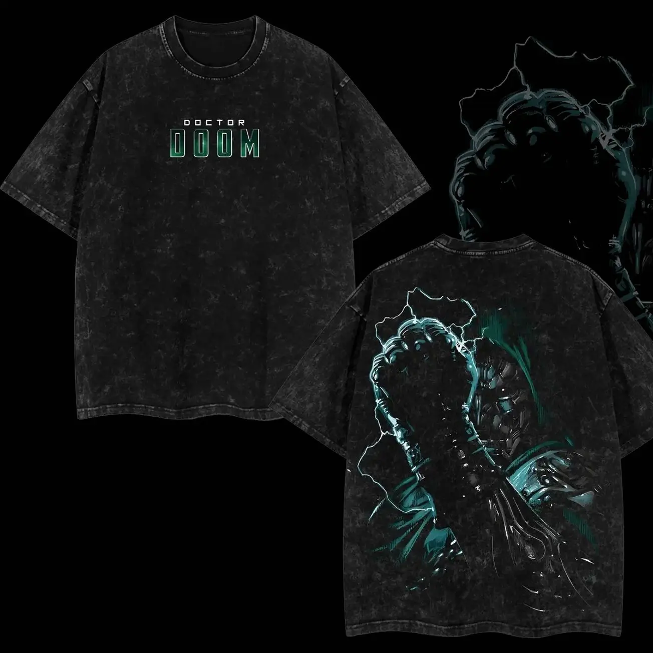 Dr.Doom Comic MCU Edition Double Printed Oversize Lightweight Acid Washed Tee TV Series Graphic Design Top Cotton Streetwear Comic Superheroes T-Shirt Clothes Menswear Womenswear UT7
