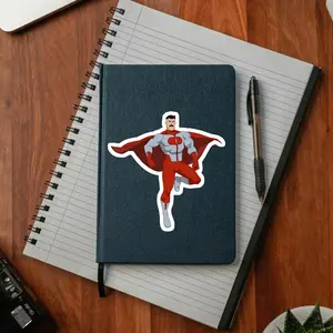 Omni-Man Mid Air Vinyl Sticker, Strong Villain Comic Decal for Phone, Laptop, Car, Superhero Fan Setup
