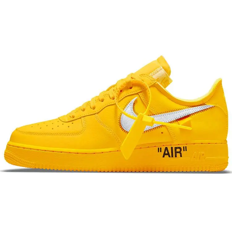 OFF-WHITE x Nike Air FOFF-WHITE x Nike Air Force 1 "Lemonade" collaboration sneakers, trendy low-top skate shoes, unisex.orce 1 \"Lemonade\"