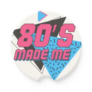 Retro 80's Soapstone Car Coaster, Fun Car Accessories, Nostalgic Gift, Vintage Style Decor, Auto Interior Decor, Birthday Present, Road Trip
