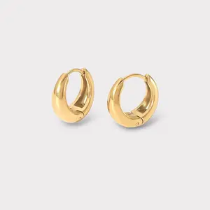 Elin Huggie Earrings 18k gold, Waterproof Jewelry, Tarnish-resistant and Hypoallergenic  trendy earring