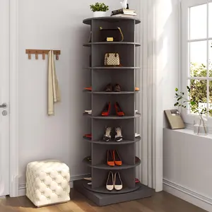 7-Tier Free-Standing 360° Rotating Shoe Rack Tower, Shoe Rack Organizer, 28-Pair Capacity for Entryway, Living Room