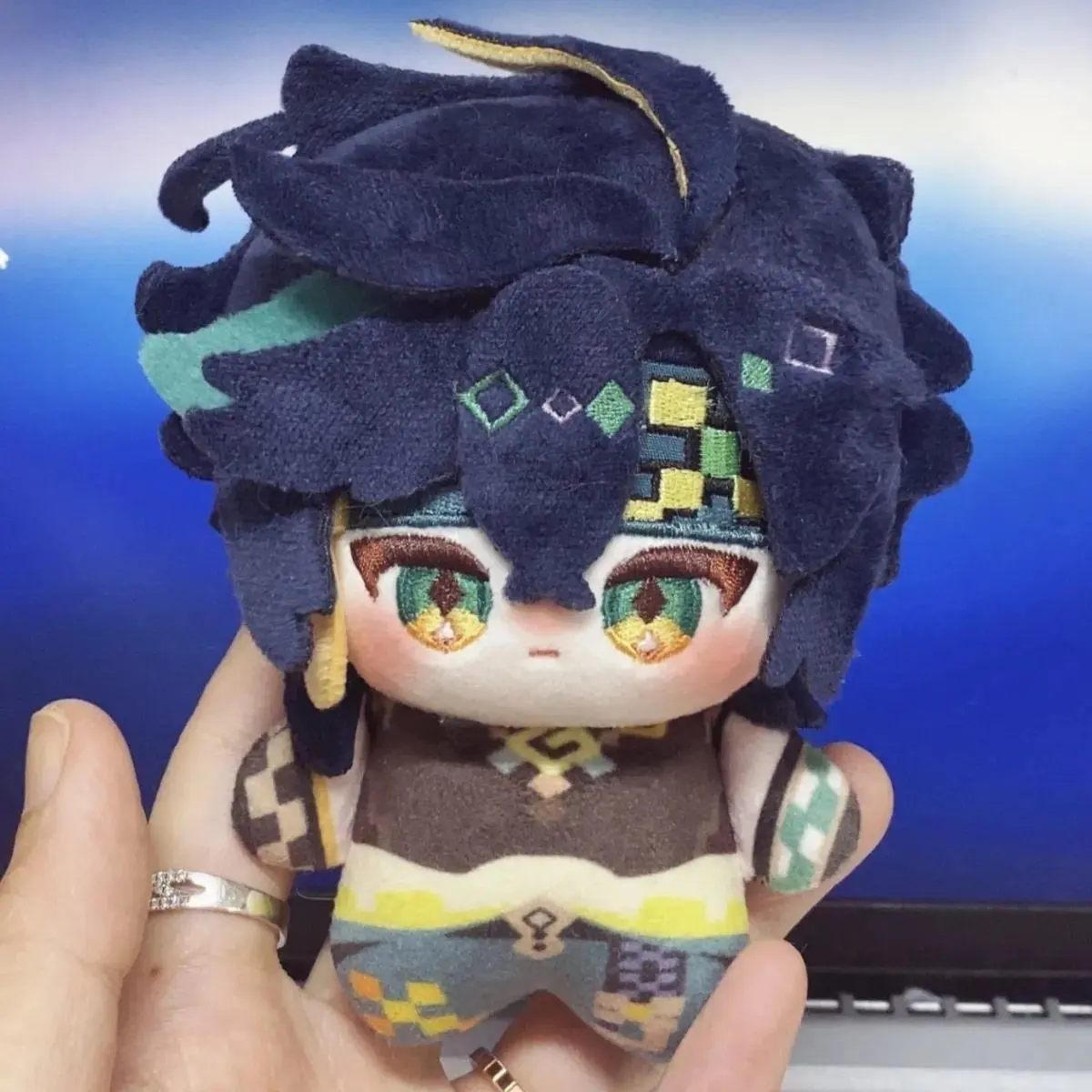 Genshin Impact Kinich Cartoon Soft Plush Miniature Gaming Collectibles - 10cm Stuffed Keychain, Adult Collectibles, Kids' Birthday Gift Home Decor Statue Figurine, Creative Decor