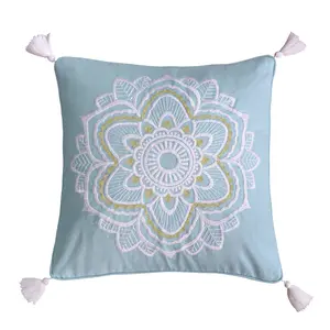 Angelica Linen Medallion Tassel Pillow
