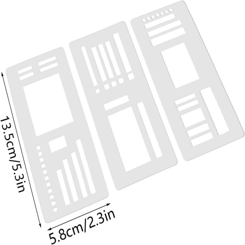 Handmade Flexible Record Template, Planner Stencils Set, Planner Stencil Set for Dot Grid Journals, 3 Pack Reusable, Drawing & Lettering Templates for Journaling, Calendar, Scrapbooking & DIY Craft Supplies, TikTokShopBlackFriday