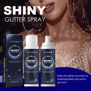 JAYSUING Highlighter Glitter Spray, Body Shimmer Spray, Shimmering Body Glitter, Lockbone Hair Halloween Party Nightclub Clothes Film High Gloss Powder, Makeup Enhancer