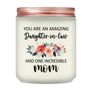 Daughter in Law Gifts Ideas - Birthday Mothers Day Christmas Gifts for Daughter in Law - Lavender Scented Aroma Decorative Handmade Flower Candle Decoration