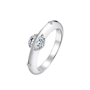 S925 Sterling Silver Moissanite Women's Niche Design Sparkling Universe Planet Surrounding Rotating Ring White Gold High-end Feel