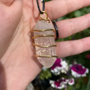 Clear Quartz wire wrapped necklace