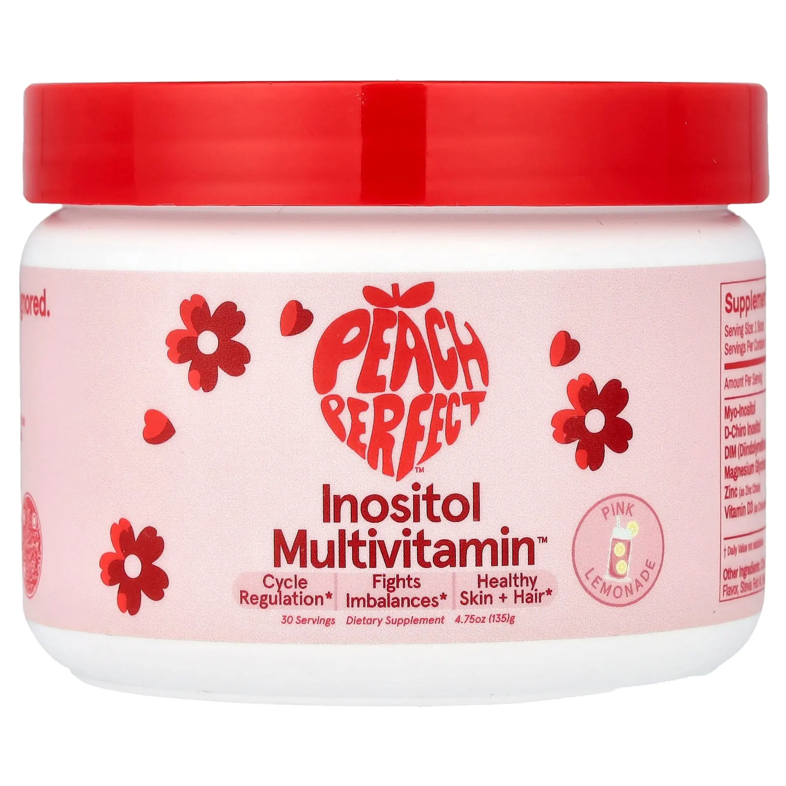 Peach Perfect Inositol Multivitamin™, Pink Lemonade, 4.75 oz (135 g) Peach Perfect Inositol Multivitamin™, Pink Lemonade, 4.75 oz (135 g)